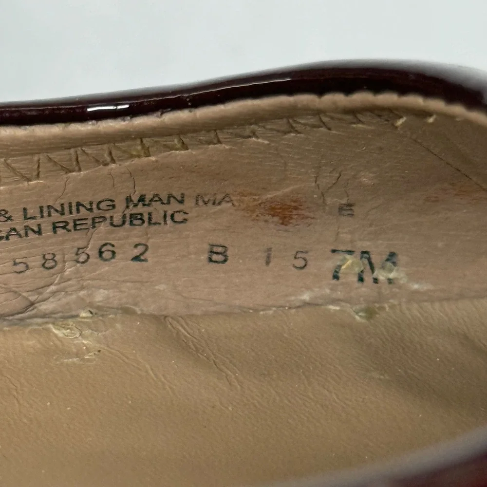 Tory Burch Reva Ballet Flats Burgundy Patent Leather Gold Medallion Womens‎ 7M